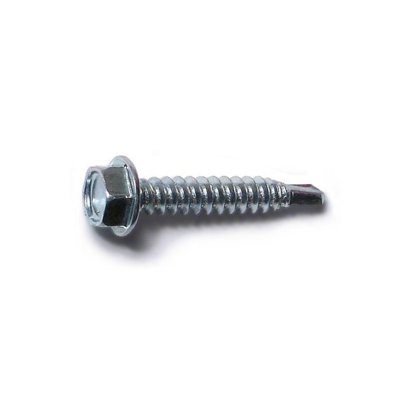 Buildright Self-Drilling Screw, #8 x 1 in, Zinc Plated Steel Flange Hex Head External Hex Drive, 980 PK 09817 - main